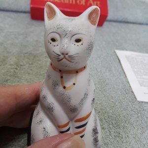 Porcelain Cat Christmas Ornament Metropolitan Museum of Art Replica Handpainted